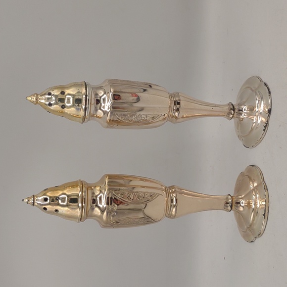 Vintage LaFrance salt and pepper shakers metal plated USA made SPC - Picture 1 of 11